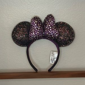Purple sparkle and stars Disney ears